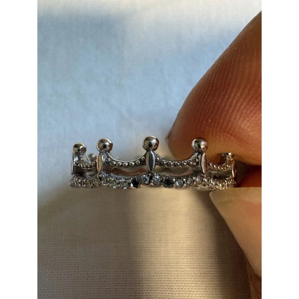 Sterling Silver Tiara Crown Band Ring‎ Sz 10.75 2.87g Repair Missing 2 Stones